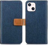 iMoshion Luxe Canvas Booktype iPhone 13 Mini -Donkerblauw
