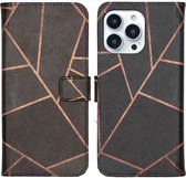 iMoshion Design Softcase Book Case iPhone 13 Pro hoesje - Black Graphic