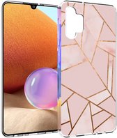 iMoshion Hoesje Siliconen Geschikt voor Samsung Galaxy A32 (4G) - iMoshion Design hoesje - Roze / Meerkleurig / Goud / Pink Graphic