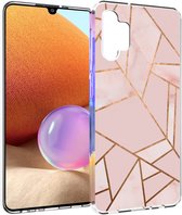 iMoshion Design voor de Samsung Galaxy A32 (4G) hoesje - Grafisch Koper - Roze / Goud