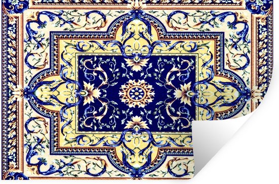 Stickers muraux - Tapis Persan - Tapis - Motifs - Blauw - 90x60 cm - Film Adhésif