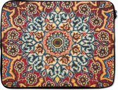 Laptophoes 15.6 inch - Perzisch Tapijt - Mandala - Patronen - Laptop sleeve - Binnenmaat 39,5x29,5 cm - Zwarte achterkant