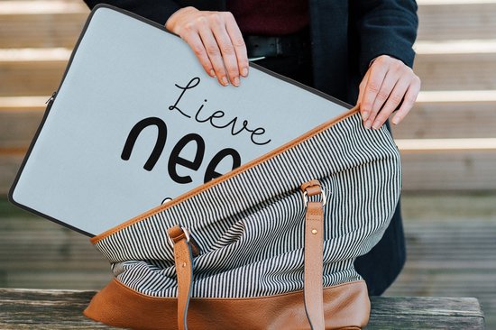 Housse ordinateur 17 pouces - Cousin - Lief - Text - Blauw - Housse ordinateur