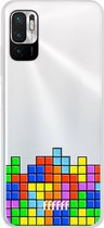 6F hoesje - geschikt voor Xiaomi Redmi Note 10 5G -  Transparant TPU Case - Tetris #ffffff