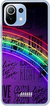 6F hoesje - geschikt voor Xiaomi Mi 11 Lite -  Transparant TPU Case - Love is Love #ffffff