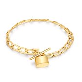 Twice As Nice Armband in goudkleurig edelstaal, gourmet, slotje  19 cm
