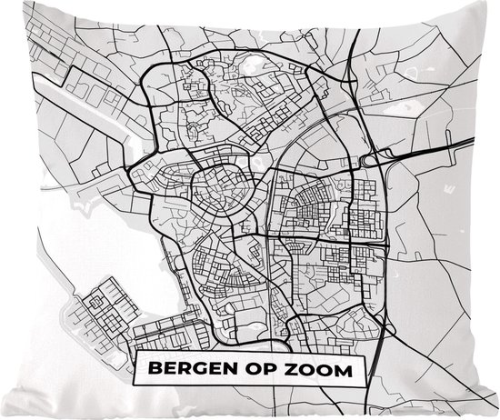 Sierkussen - Stadskaart Bergen Op Zoom - Multicolor - 45 Cm X 45 Cm