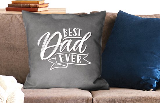 Sierkussen - Citation Cadeaux Homme Papa - Multicolore - 60 Cm X 60 Cm