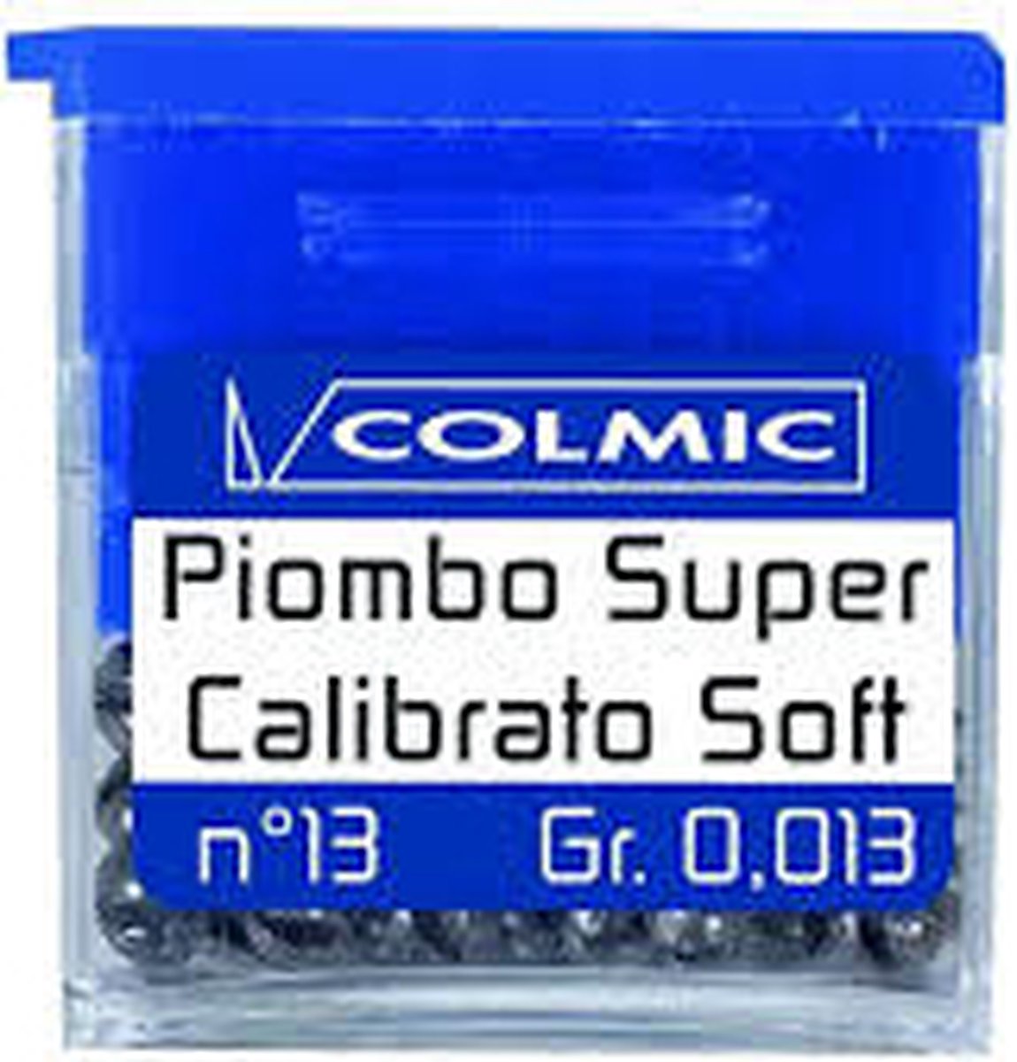 Colmic Piombo Super Calibrato Soft – super gecentreerde ronde loodjes in dispenser (30 g) – maten nr 14 t/m nr 1/0 - Maat : nr 0 - 0.347g