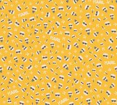 AS Creation Karl Lagerfeld - Icoontjes behang - Ontwerp "Ikonik" - geel beige wit zwart - 1005 x 53 cm