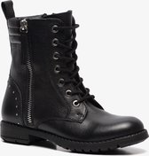 Hush Puppies leren meisjes veterboots - Zwart - Maat 38 - Echt leer