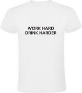 Work Hard Drink Harder | Heren T-shirt | Wit | Werk Hard Drink Harder | Drank | Alcohol | Vakantie | Borrel | Bar | Kroeg | Feest | Festival