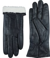 Leren handschoenen dames model Highworth Kleur: Zwart, Maat: 8.5