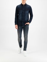 Purewhite -  Heren Slim Fit    Overhemd  - Blauw - Maat XXL