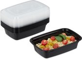 Boîtes de préparation de repas Relaxdays - lot de 10 - boîte à lunch 1l - boîte de nourriture fraîche avec couvercle - étanche