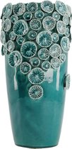 - vaas keramiek 13.7x13.5x26cm - dark green - 137x135x26