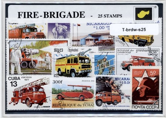 Afbeelding van het spel de Brandweer – Luxe postzegel pakket (A6 formaat) : collectie van 25 verschillende postzegels van de brandweer – kan als ansichtkaart in een A6 envelop - authentiek cadeau - kado - geschenk - kaart - brandweerauto - brandweerwagen - vuur - blussen