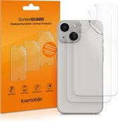 kwmobile 3x beschermfolie geschikt voor Apple iPhone 13 mini - Transparante bescherming voor achterkant smartphone