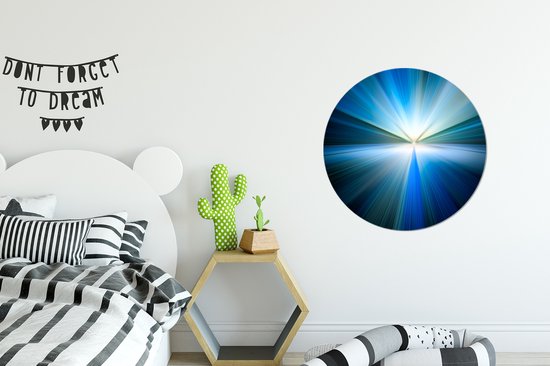 Cercle mural - Cercle mural - Image abstraite avec une lueur bleue - Aluminium - ⌀ 60 cm - Intérieur et extérieur