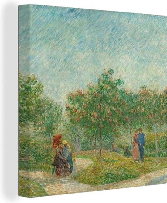 Canvas Schilderij Tuin met geliefden - Vincent van Gogh - 50x50 cm - Wanddecoratie