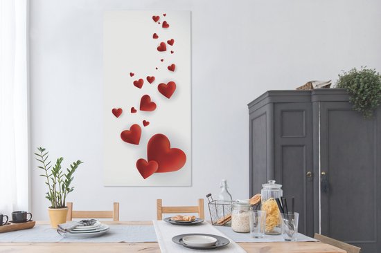 Tableau sur toile Une illustration d'un chemin de coeurs - 80x160 cm - Décoration murale