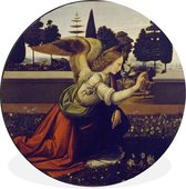 WallCircle - Wandcirkel - Muurcirkel - The Annunciation by Leonardo - Leonardo da Vinci - Aluminium - Dibond - ⌀ 140 cm - Binnen en Buiten