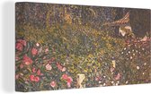 Canvas Schilderij Italiaans tuinbouwlandschap - Gustav Klimt - 40x20 cm - Wanddecoratie