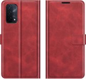 Deluxe Book Case - Oppo A54 5G / A74 5G Hoesje - Rood