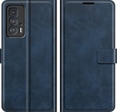 Deluxe Book Case - Motorola Edge 20 Pro Hoesje - Blauw