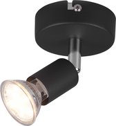 LED Plafondspot - Trinon Pamo - GU10 Fitting - 1-lichts - Rond - Mat Zwart - Aluminium