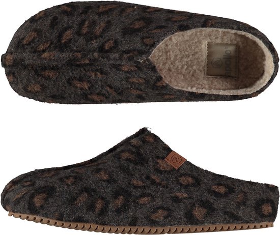 Dames instap slippers/pantoffels luipaard print