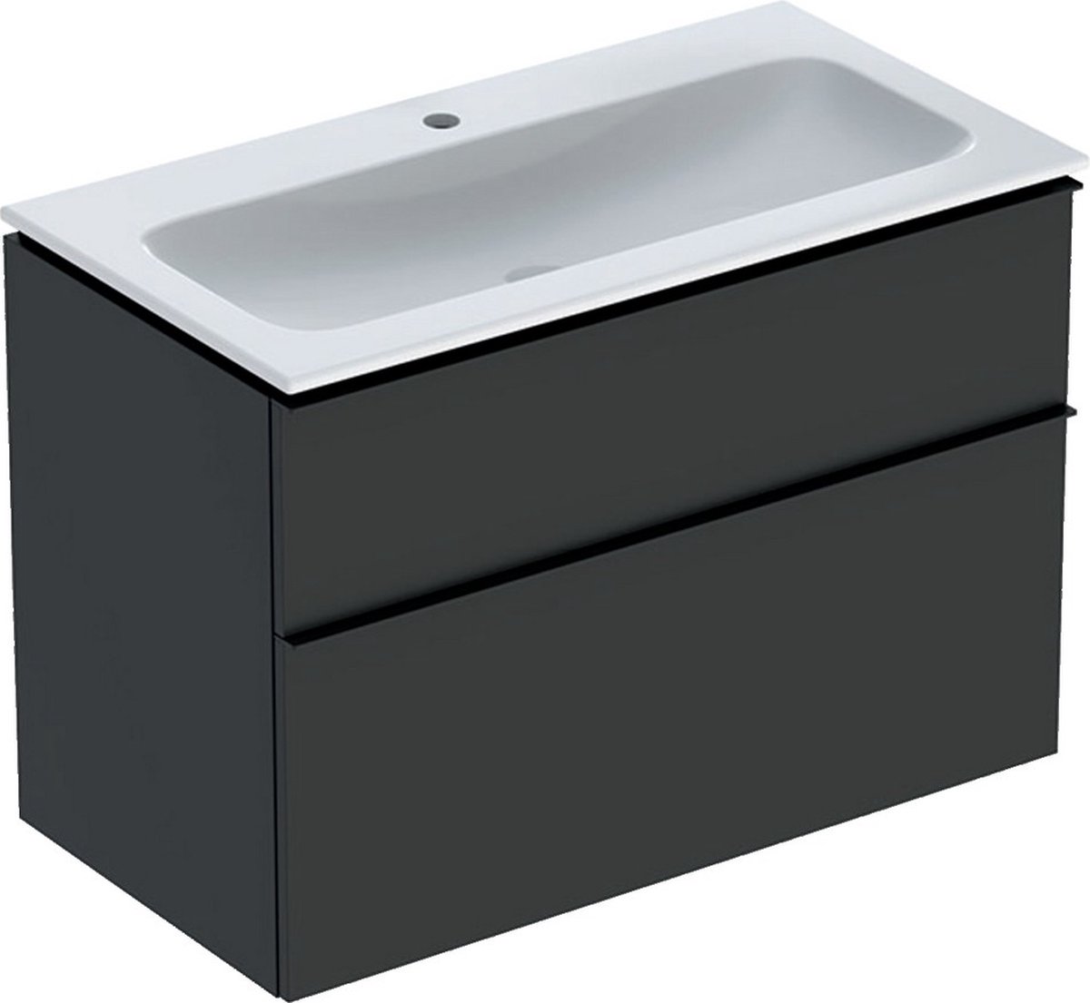 Geberit iCon - Wastafelkast met wastafel, 90x48x63 cm, 2 laden, KeraTect, lava 502.333.JK.1