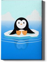 Walljar - Water Pinguïn - Muurdecoratie - Canvas schilderij