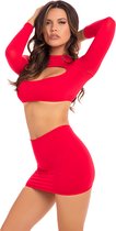 STOP & STARE 2PC SKIRT SET RED, S/M