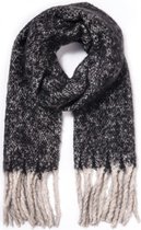 Warme Sjaal met Franjes - 185x50 cm - Grijs