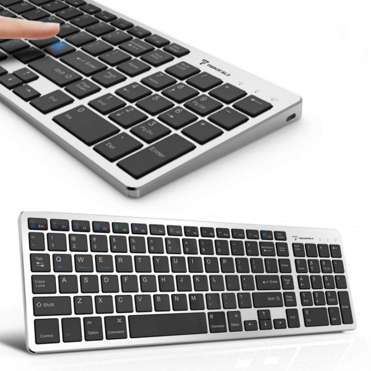 Trendfield Draadloos Toetsenbord - Bluetooth Keyboard - Stille Toetsen - Oplaadbaar - Qwerty - Space Grey