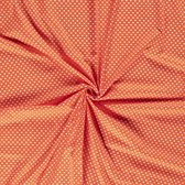Katoen stof - Kleine hartjes - Oranje - 140cm breed - 10 meter