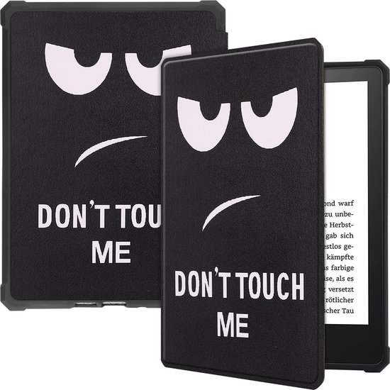 Case2go - E-reader Hoes geschikt voor Amazon Kindle Paperwhite 2021 - Sleepcover - Auto/Wake functie - Magnetische sluiting - Don't Touch Me