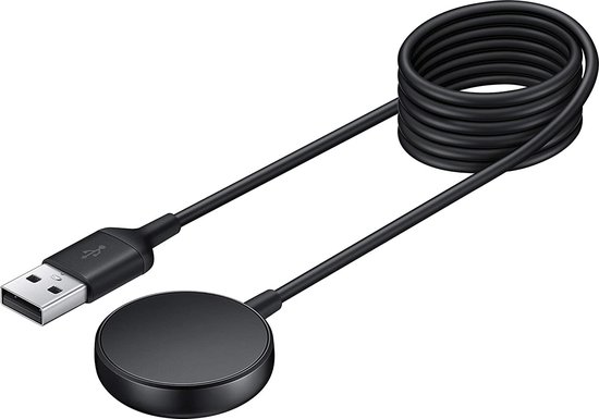 Case2go - Oplaadkabel geschikt voor Samsung Active / Watch3 / Watch4 - USB-kabel - 1.00 meter - Zwart - Case2go