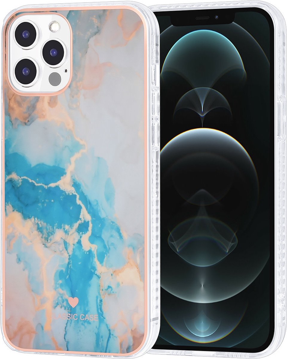 UNIQ Classic Case iPhone 12 Pro Max TPU Backcover hoesje - Marble Blue