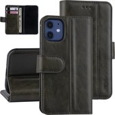 iPhone 12 Mini Book Case hoesje - Donker Groen - PU leather