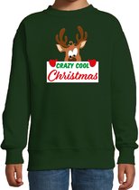 Crazy cool Christmas Kerstsweater - groen - kinderen - Kersttruien / Kerst outfit 12-13 jaar (152/164)
