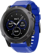 Siliconen sport bandje geschikt voor Garmin Fenix 5x - Plus & Sapphire - Fenix 6x - Pro & Sapphire - Garmin Fenix 7x - Solar & Sapphire - Quickfit 26 / 26mm band voor Garmin smartwatches - Horlogebandje - Polsband - blauw