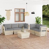 Decoways - 6-delige Loungeset met kussens pallet vurenhout