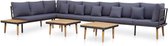 Decoways - 7-delige Loungeset met kussens massief acaciahout