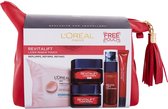 L`oreal Revitalift Laser Renew Skincare Gift Set: Fine Flowers Cleansing Face Wipes X 25 + Day Cream 50ml + Night Cream 50ml + Serum 30ml + Eye Cream 15ml