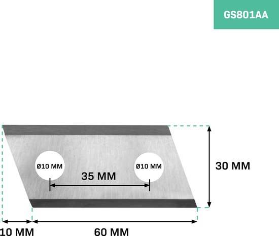 VONROC hakselaar messen - Voor GS502AC hakselaar / shredder - 2 st. hakselaar vervangingsmessen van VONROC — afbeelding 3