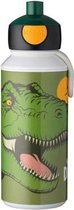 drinkfles Dino junior 400 ml ABS groen/wit