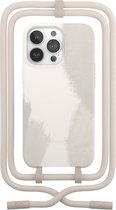 Woodcessories Change Case Batik 2 in 1 Bio - Geschikt voor iPhone 13 Pro Max - Afneembaar nekkoord - Duurzaam - Eco vriendelijk - Gemaakt van bio-materialen - Dove White