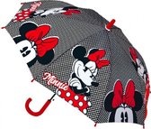 paraplu Minnie Mouse meisjes 42 cm polyester zwart/rood